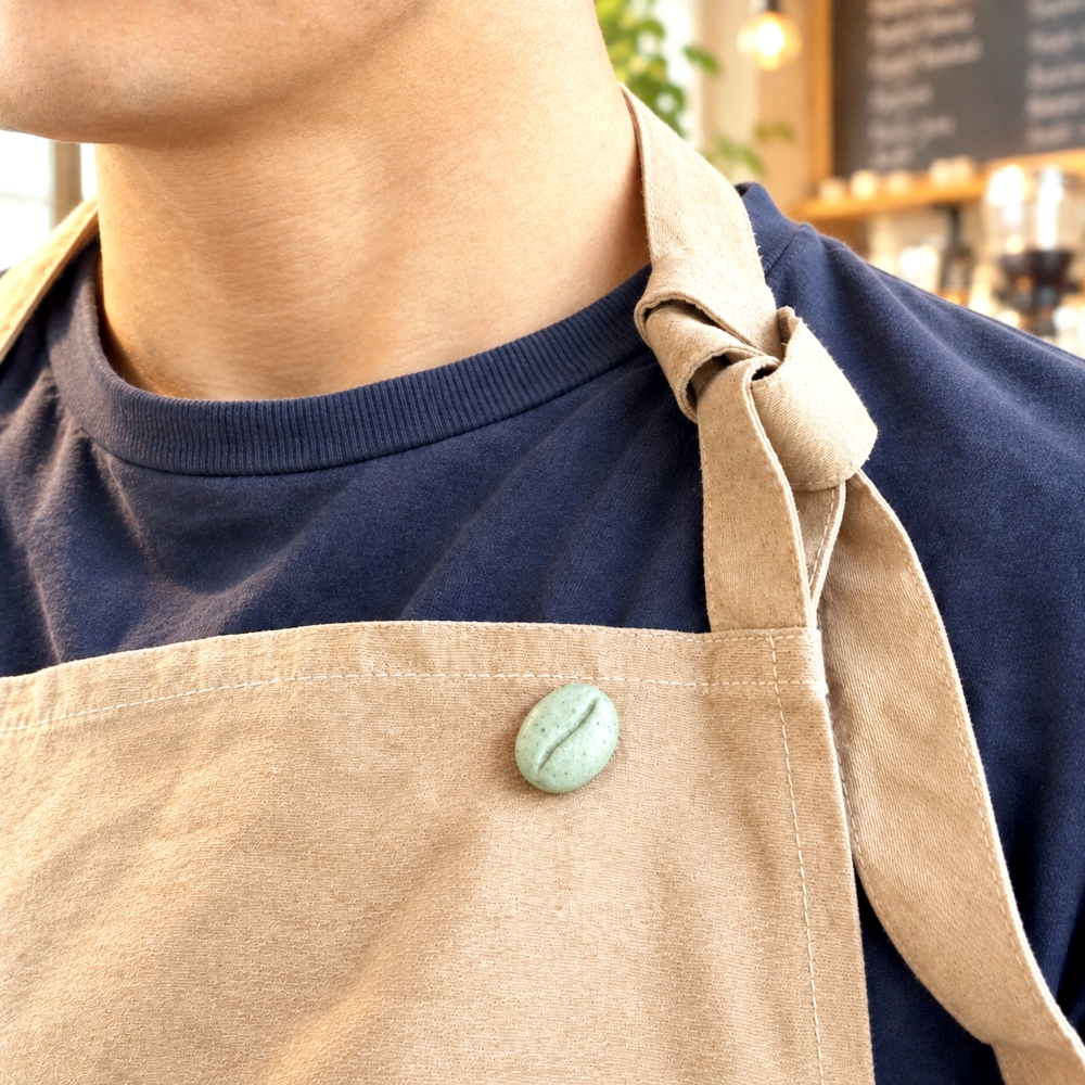 COFFEE STONE Pin Badge - Bean（エプロンに）